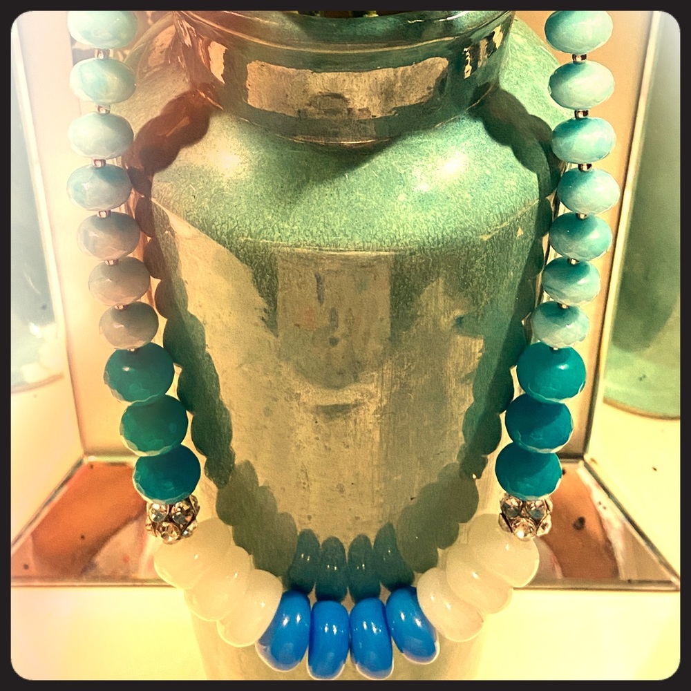 Lovely Resin Necklace in shades of blue